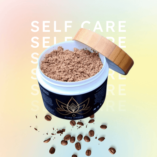 Coffee gift sets for self-care with scrubs and clay masks